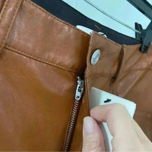 NWT A.L.C. Faux Leather Straight Leg Jeans Pants size 10 - Picture 7 of 15